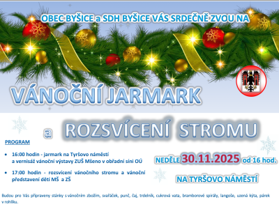 SRDEČNĚ VÁS ZVEME NA VÁNOČNÍ JARMARK