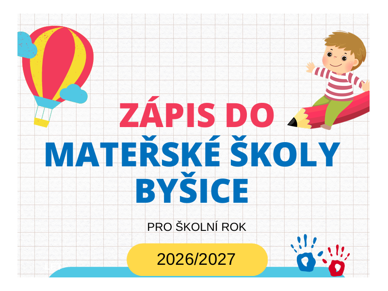 Zápis do Mateřské školy Byšice 2026/2027